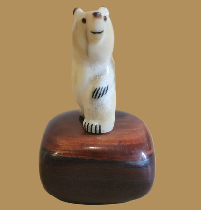 Antler Bear w/Red Tiger's Eye Zuni Fetish