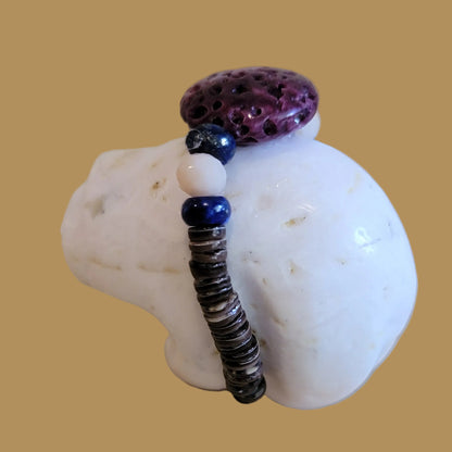 Pink Mangano Calcite Bear w/ Fancy Bundle Zuni Fetish