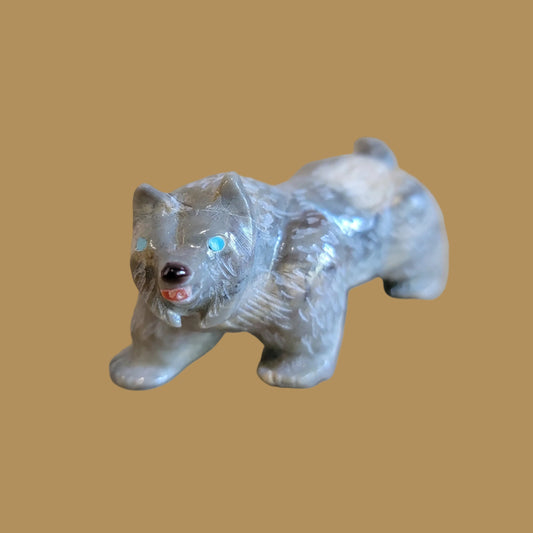 Picasso Marble Pup/Dog Zuni Fetish