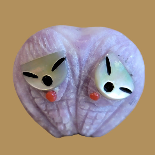 Lepidolite Double Maidens Heat Shaped Zuni Fetish