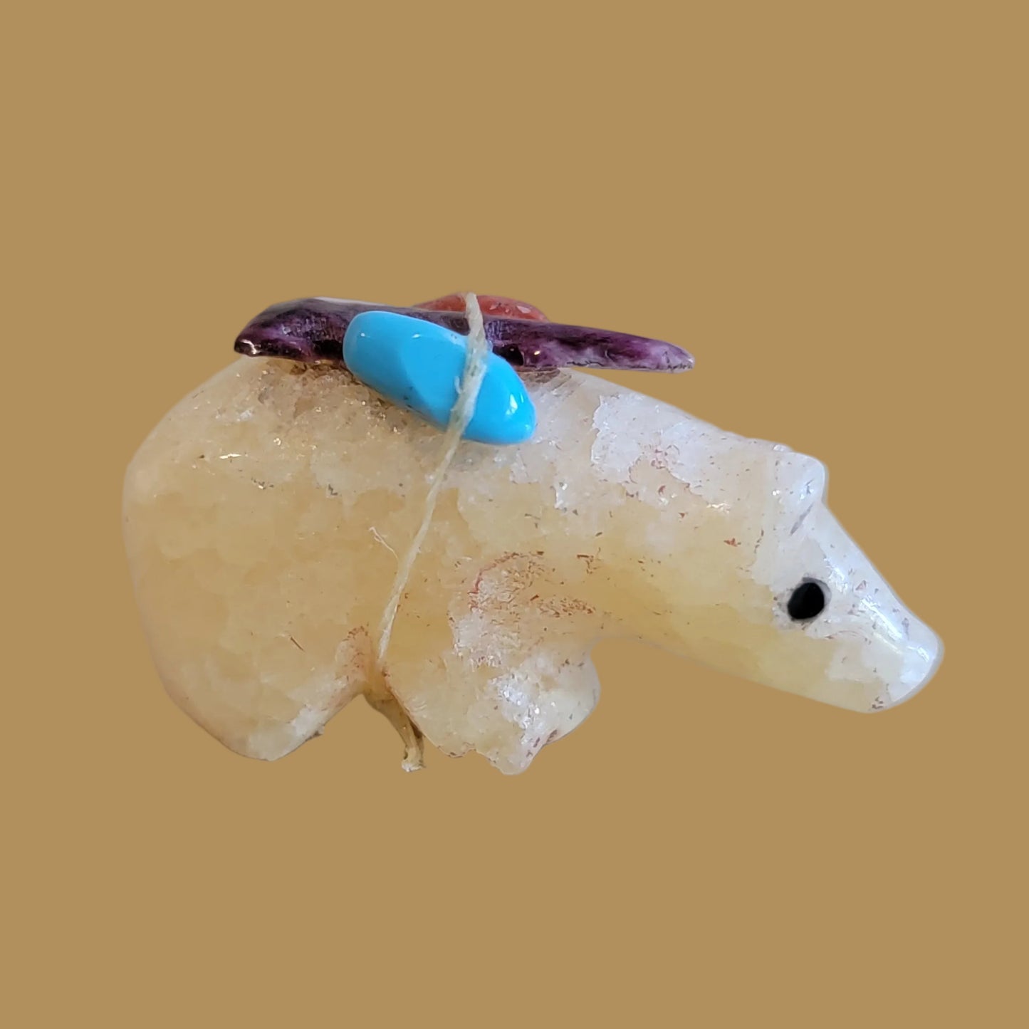 Calcite Bear w/Pack Zuni Fetish