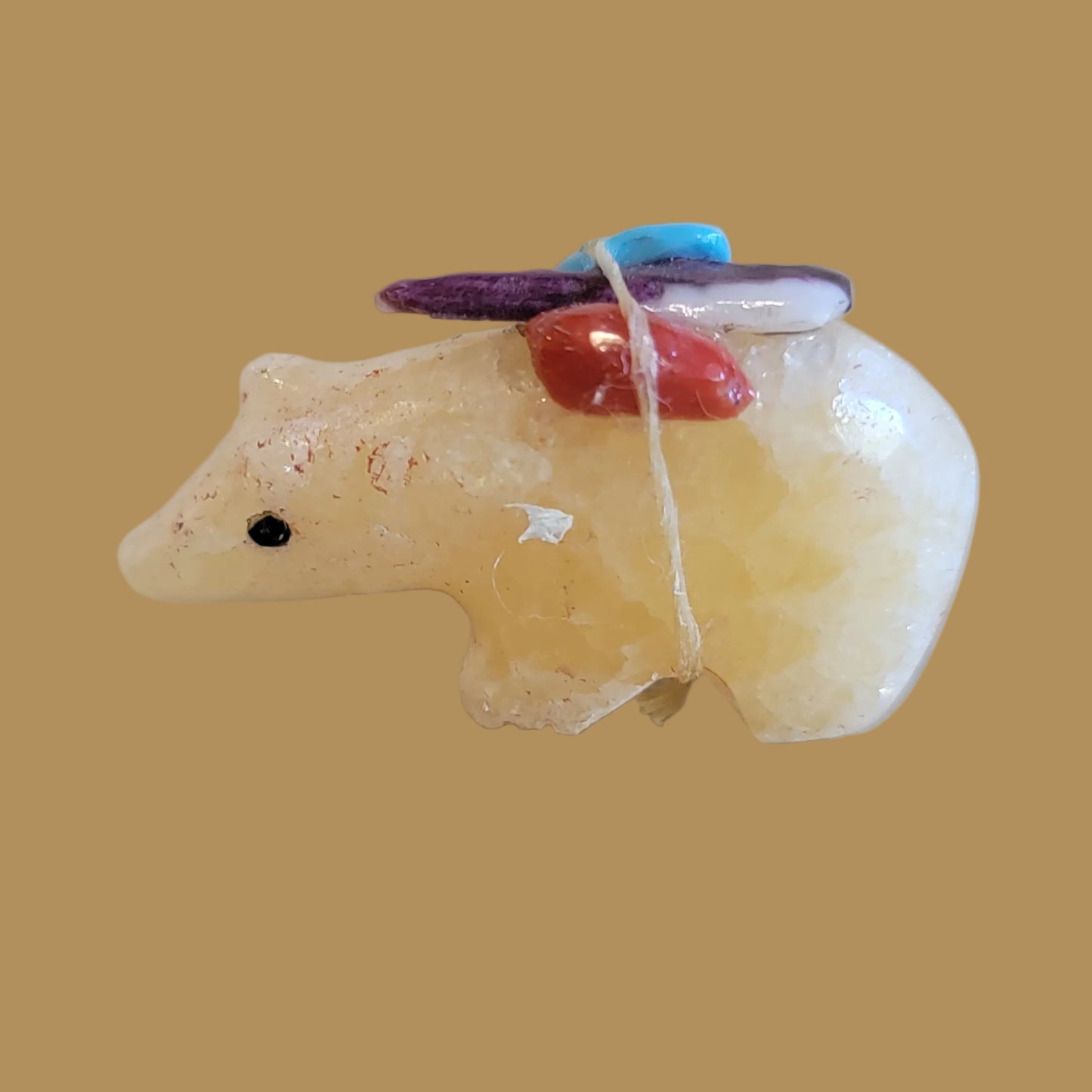 Calcite Bear w/Pack Zuni Fetish