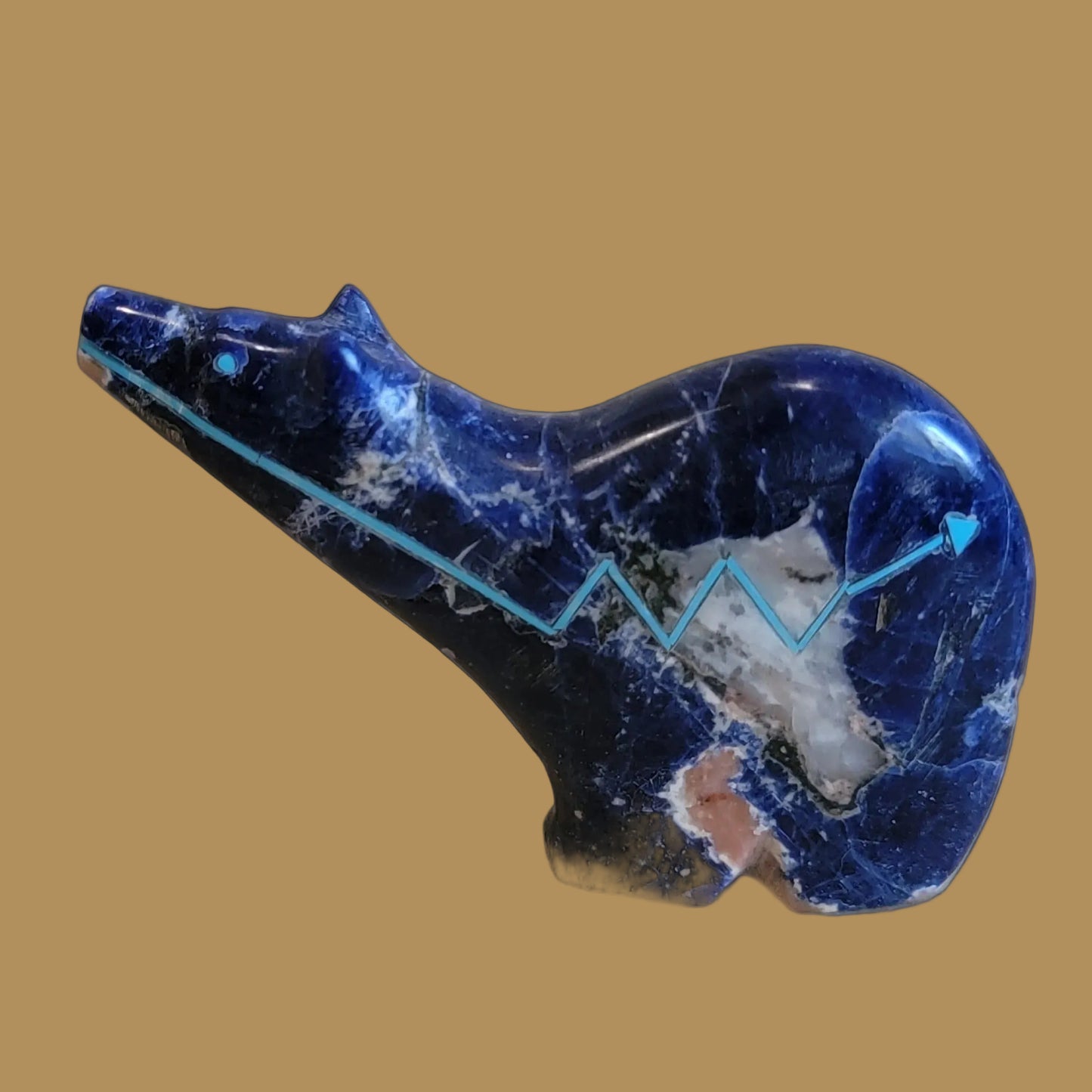 Sunset Sodalite Star Gazing Medicine Bear Zuni Fetish