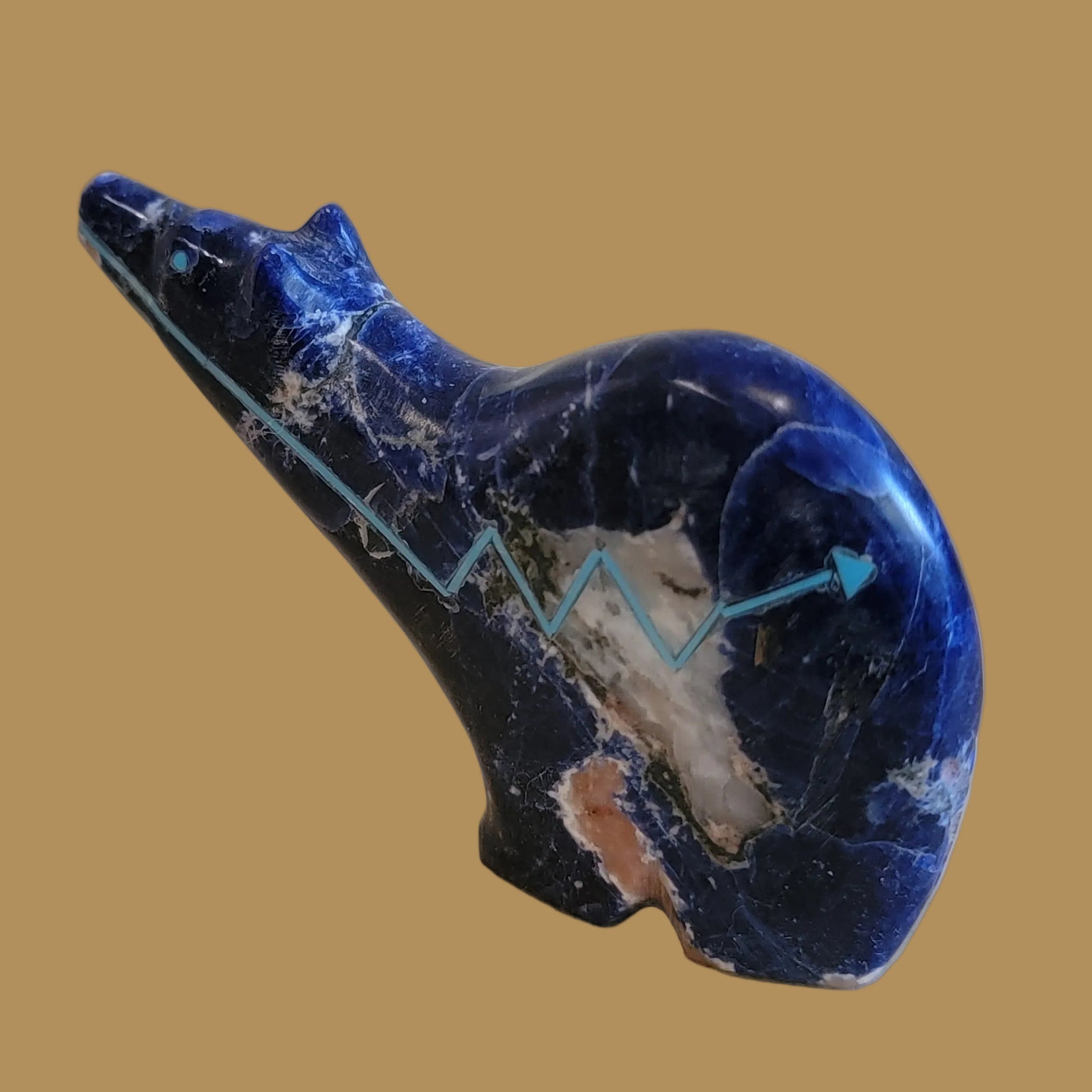 Sunset Sodalite Star Gazing Medicine Bear Zuni Fetish