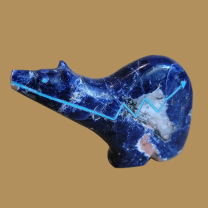 Sunset Sodalite Star Gazing Medicine Bear Zuni Fetish