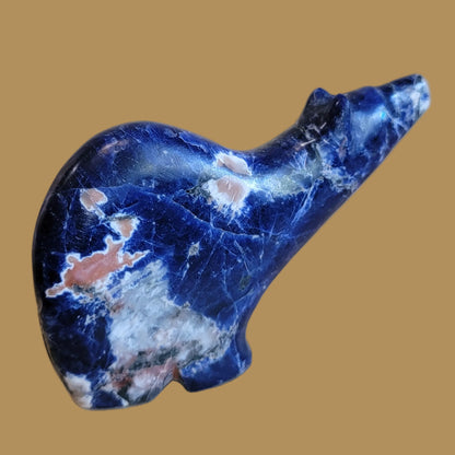 Sunset Sodalite Star Gazing Medicine Bear Zuni Fetish