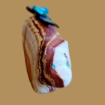 Sandstone Bear W/ Pack Zuni Fetish