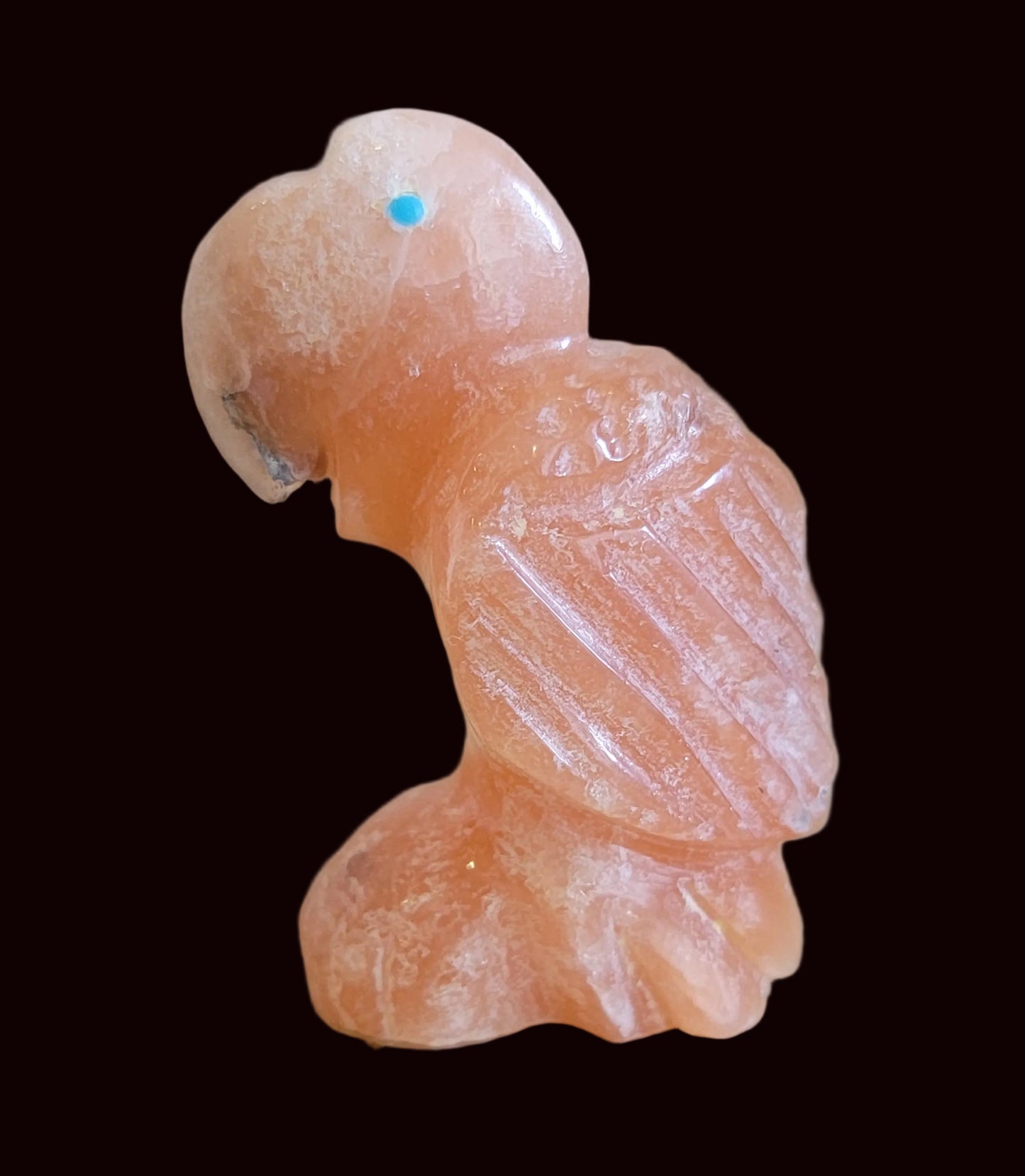 Orange Alabaster Parrot Zuni Fetish