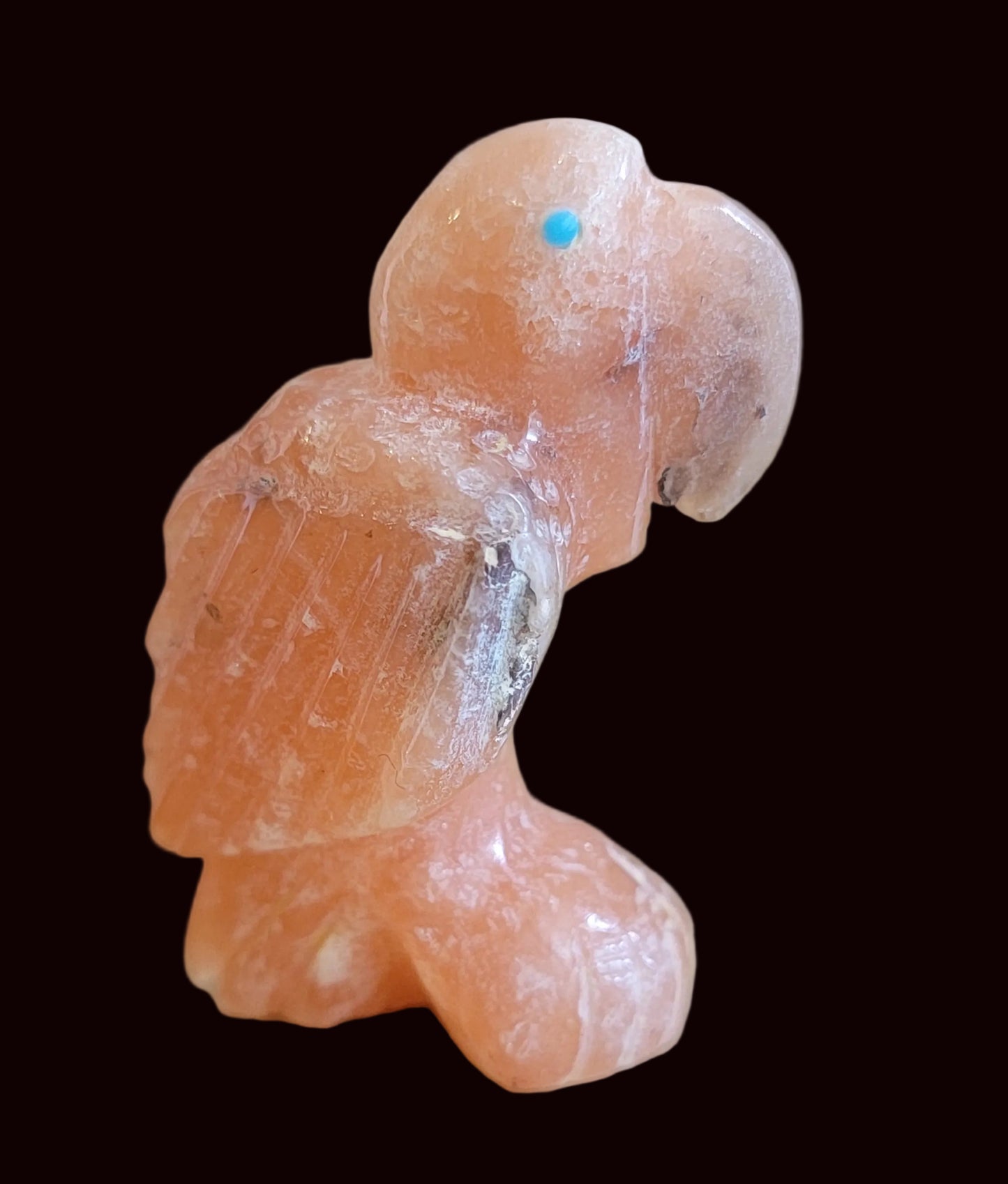 Orange Alabaster Parrot Zuni Fetish