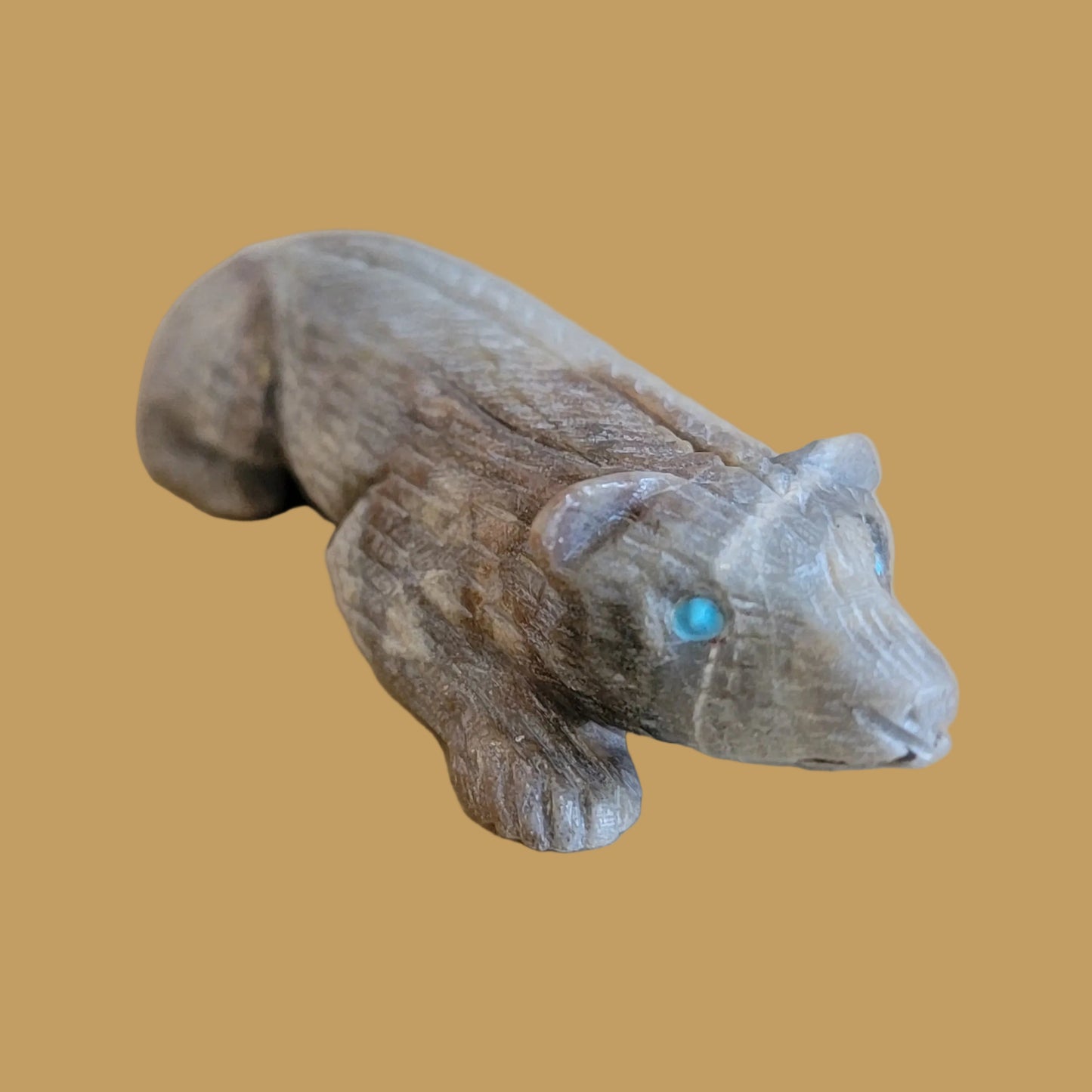 Picasso Marble Prowling Badger Zuni Fetish