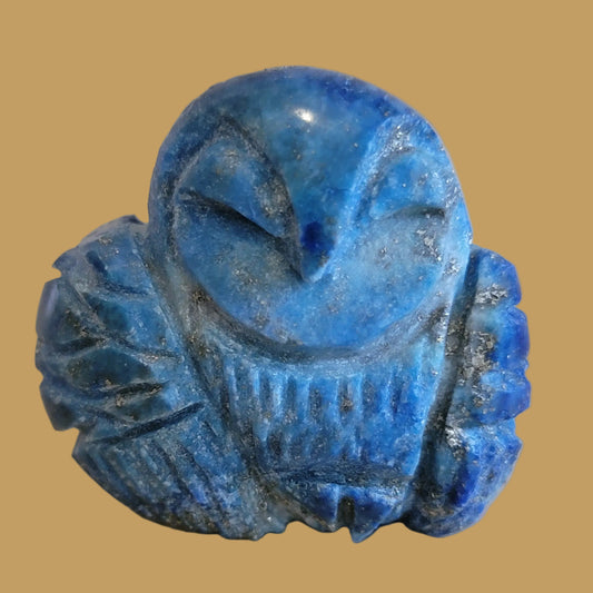 Denim Lapis Sleeping Owl Zuni Fetish