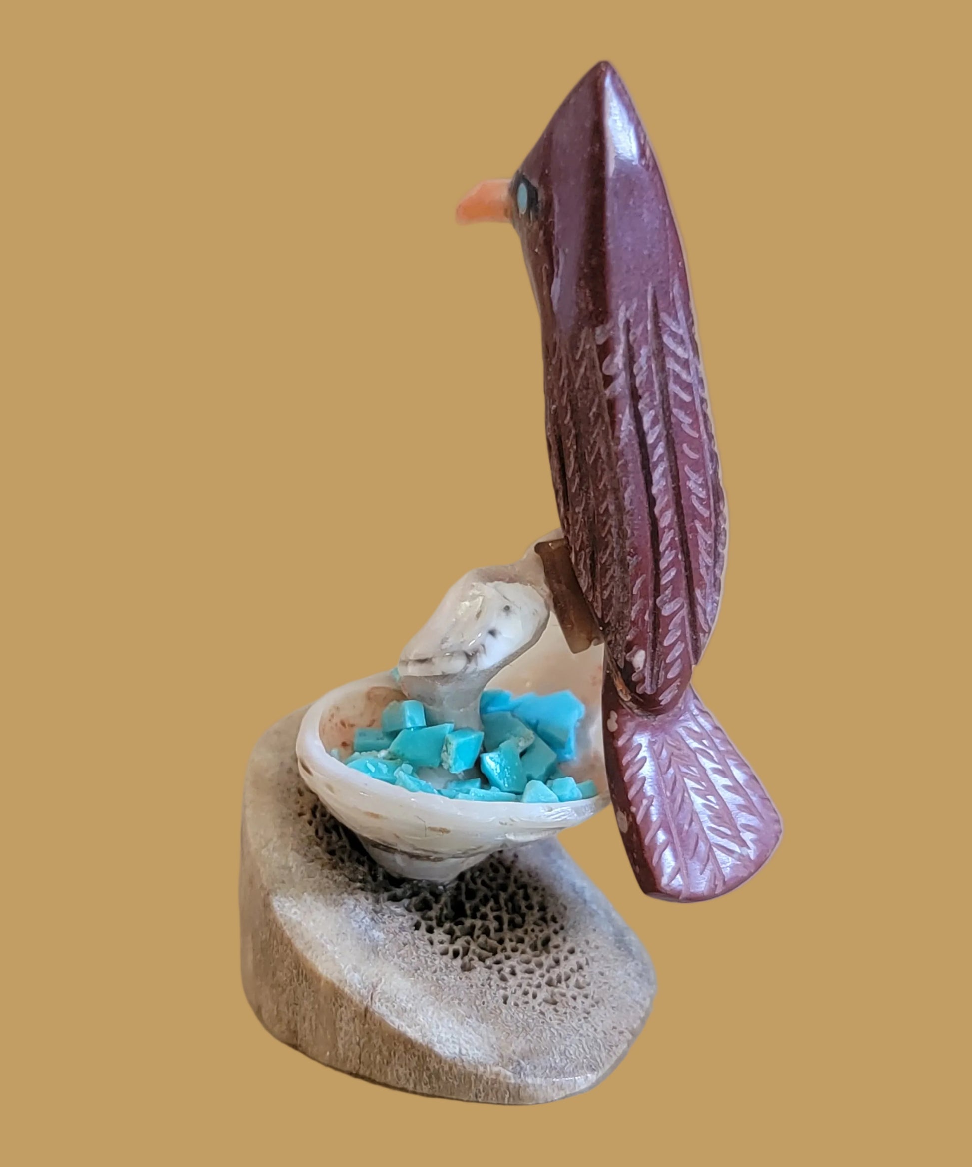 Perched Pipestone Cardinal Zuni Fetish