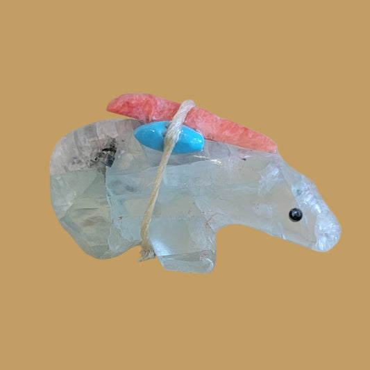 Fluorite Bear w/ Pack Zuni Fetish