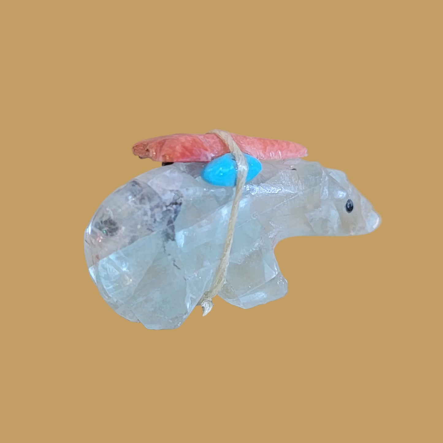 Fluorite Bear w/ Pack Zuni Fetish