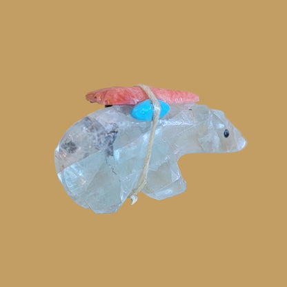 Fluorite Bear w/ Pack Zuni Fetish