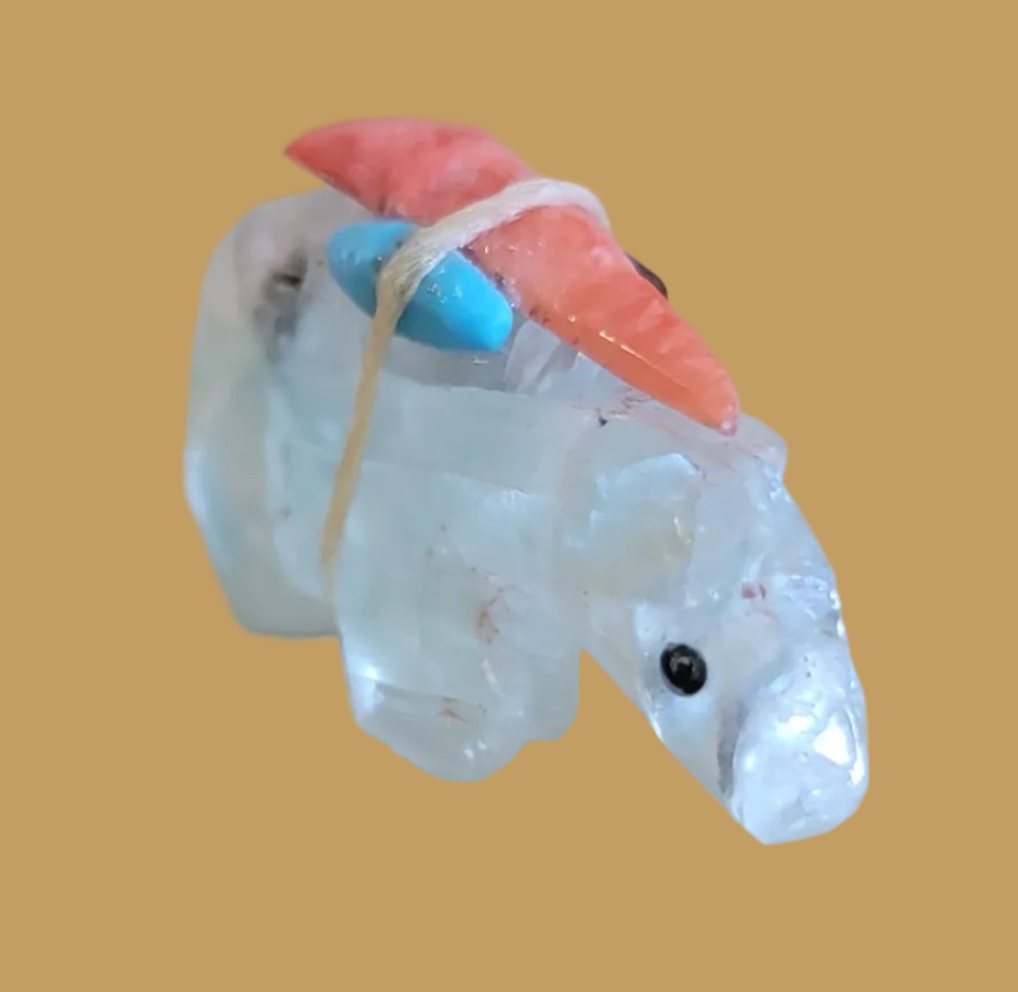 Fluorite Bear w/ Pack Zuni Fetish