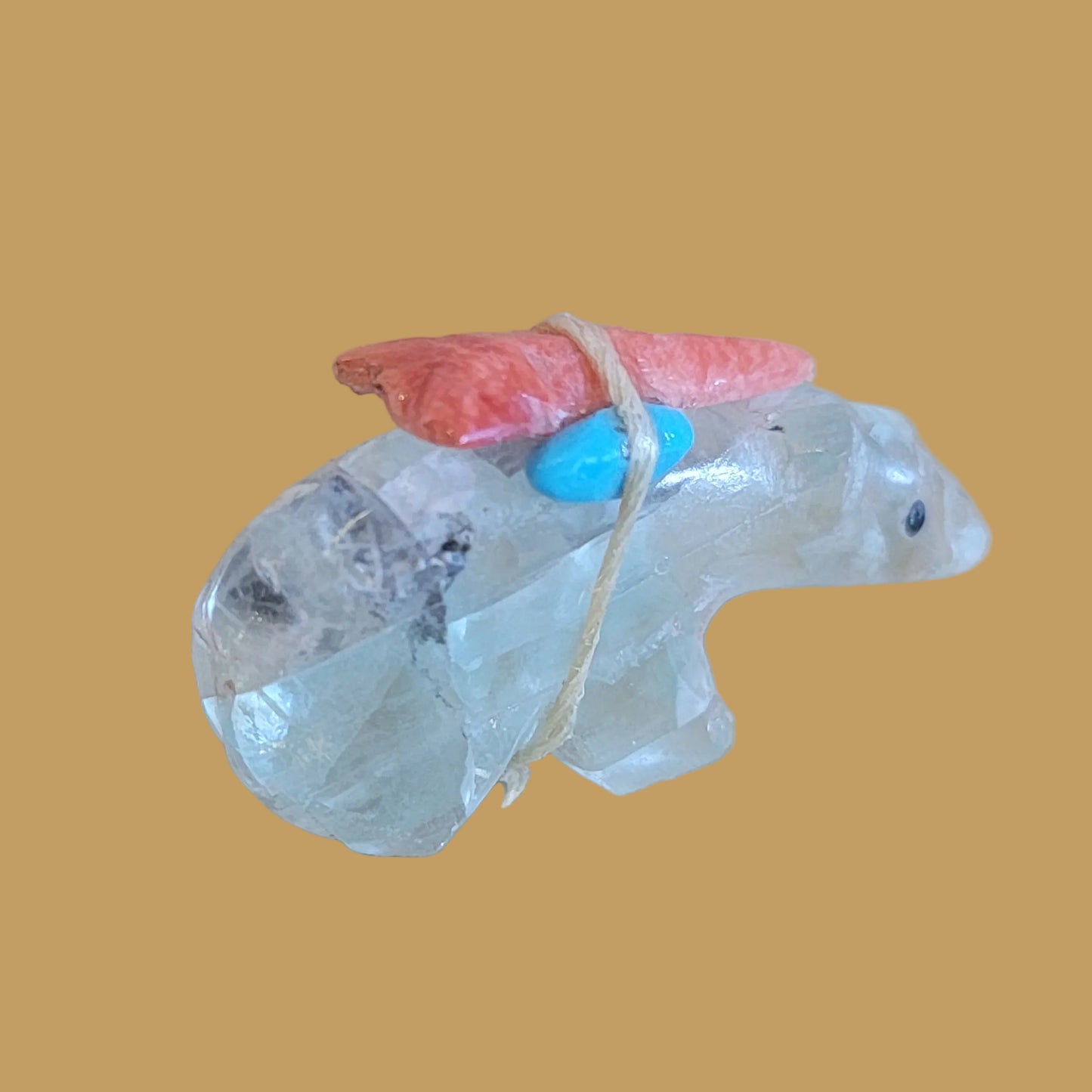 Fluorite Bear w/ Pack Zuni Fetish