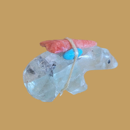 Fluorite Bear w/ Pack Zuni Fetish