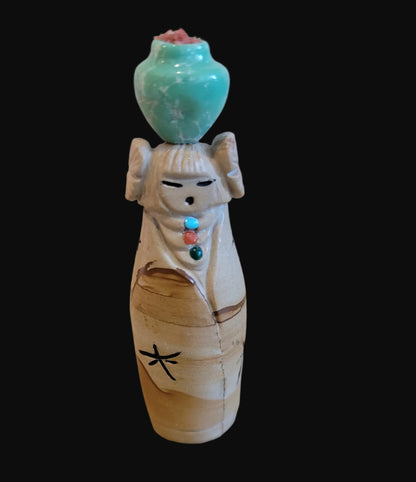 Double Sided Jasper Zuni Maidens w/Olla Zuni Fetish
