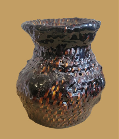 Navajo Traditional Pine Pitch Indian Basket
