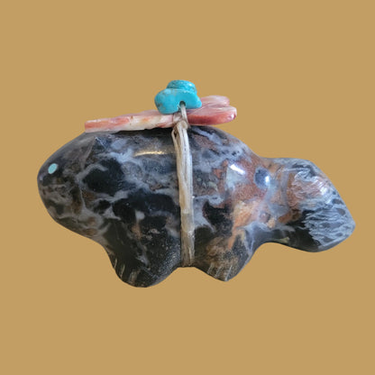 Fluffy Tailed Orca Agate Cat Zuni Fetish