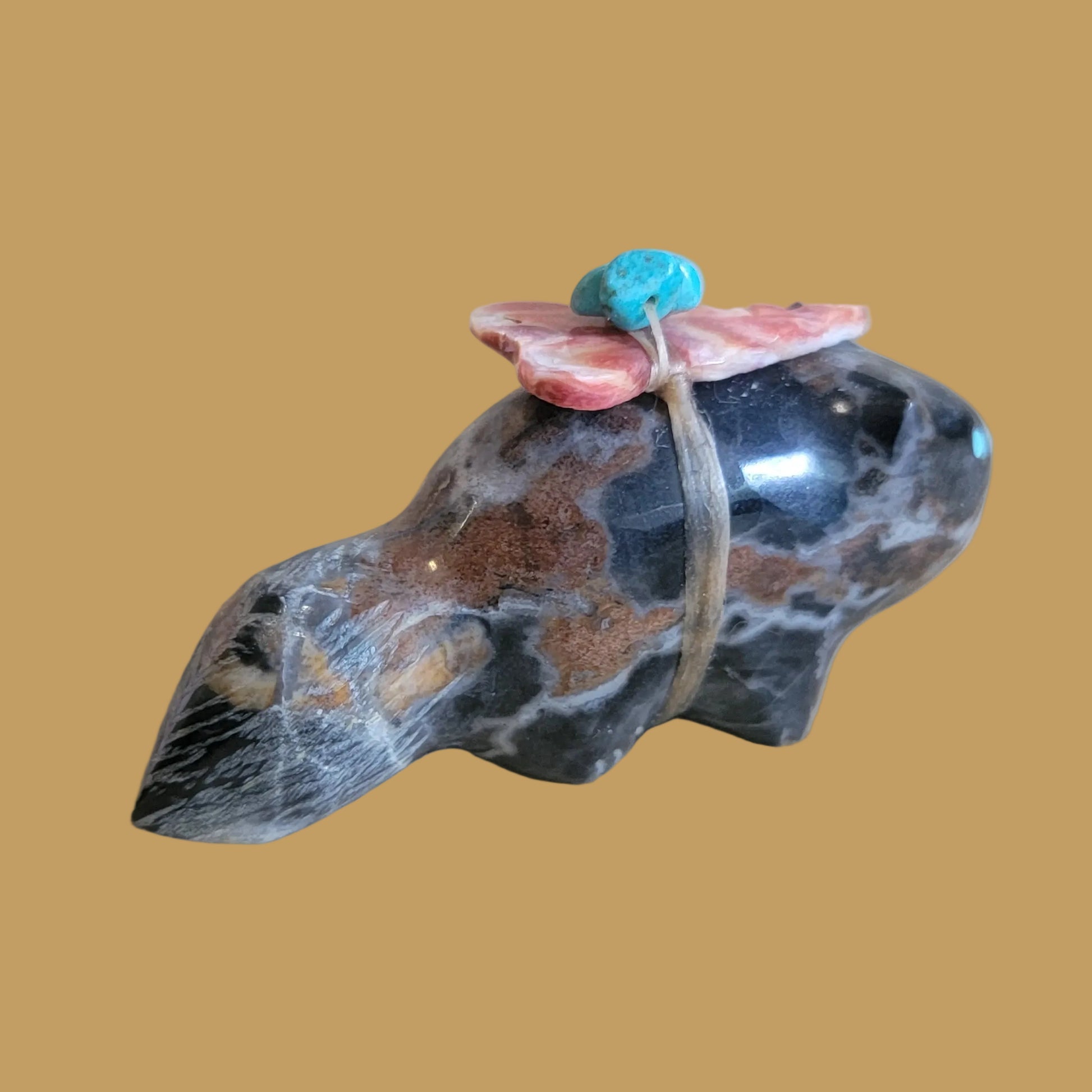 Fluffy Tailed Orca Agate Cat Zuni Fetish