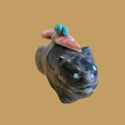 Fluffy Tailed Orca Agate Cat Zuni Fetish