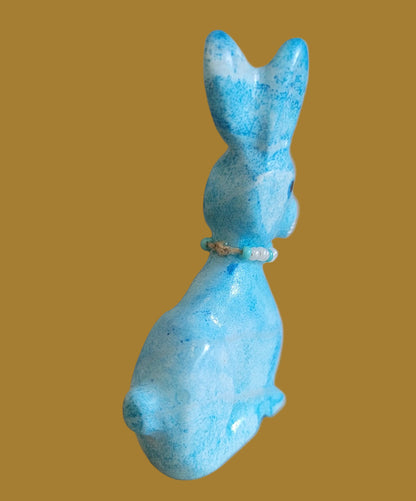 Easter Egg Dyed Blue Marble Bunny Zuni Fetish