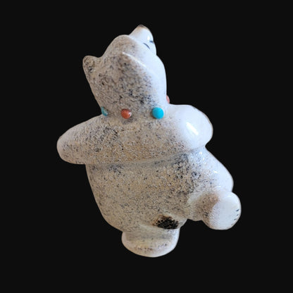 Adorable Antler Balancing Bear Zuni Fetish