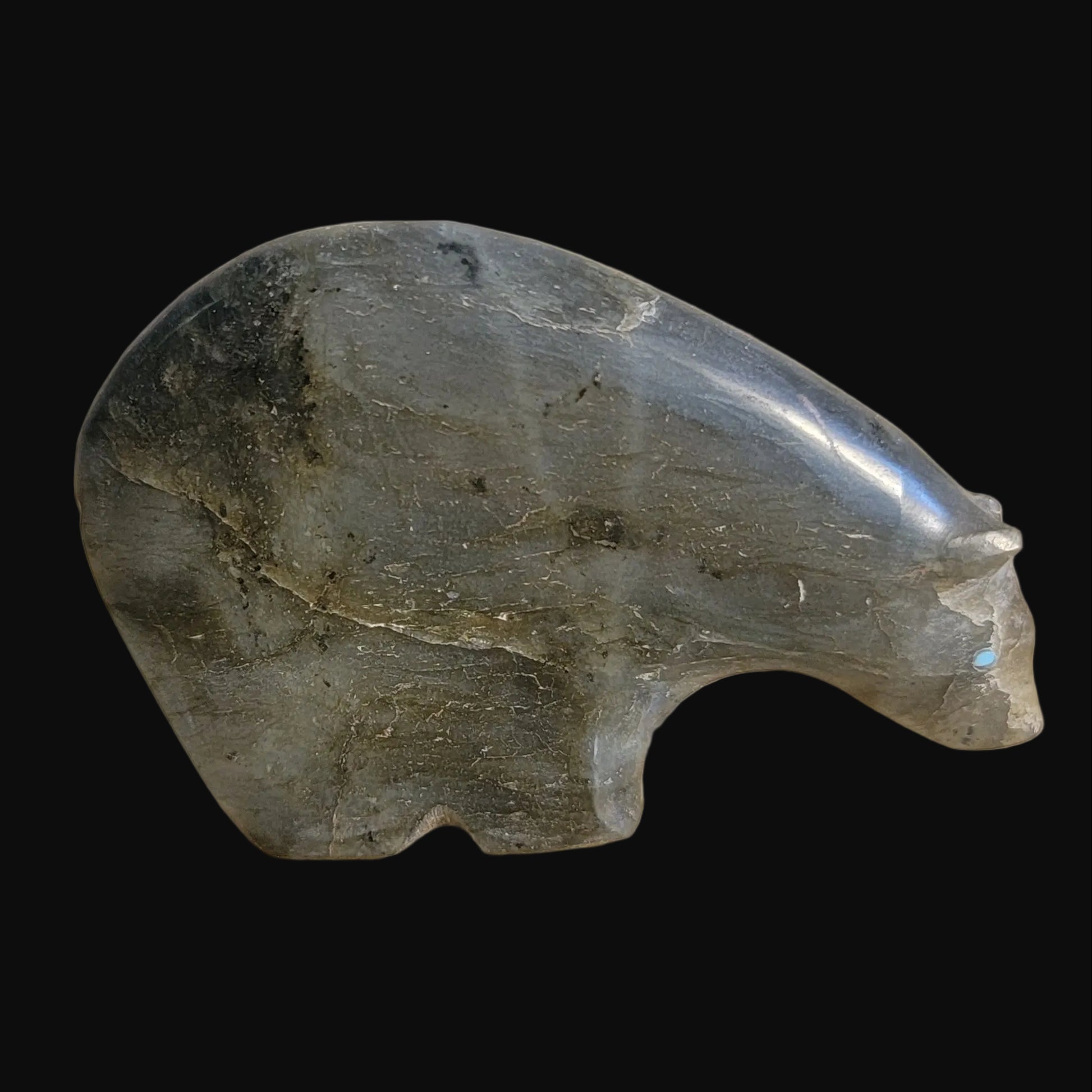 Extraterrestrial Labradorite Medicine Bear Zuni Fetish