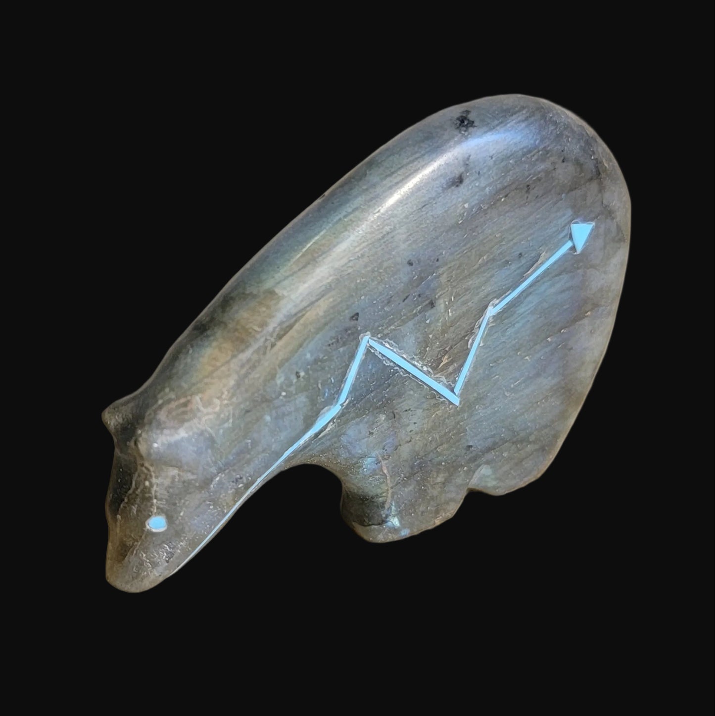 Extraterrestrial Labradorite Medicine Bear Zuni Fetish