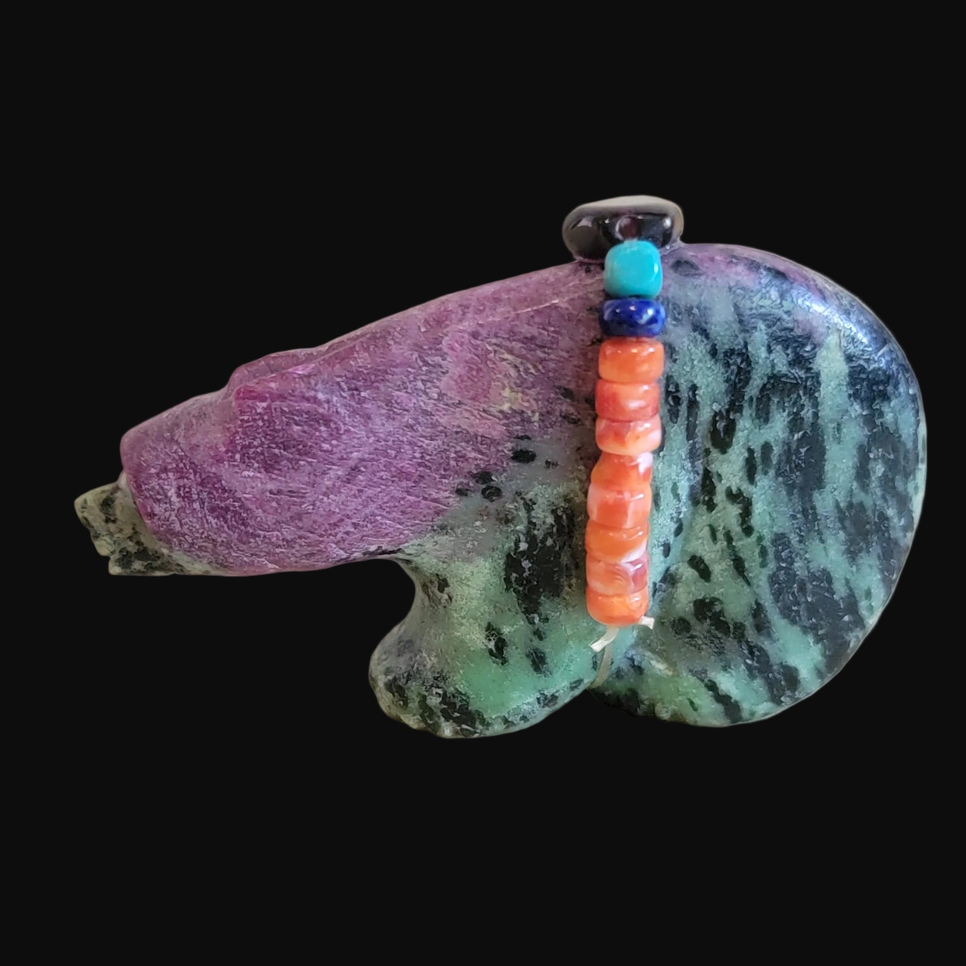 Ruby in Zoesite Bear w/ Fancy Bundle Zuni Fetish