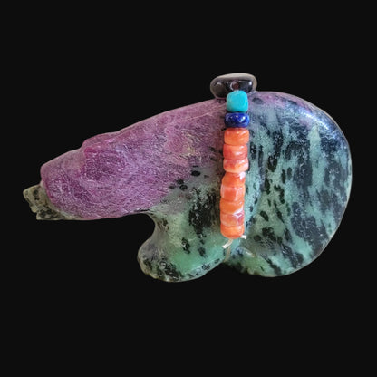 Ruby in Zoesite Bear w/ Fancy Bundle Zuni Fetish