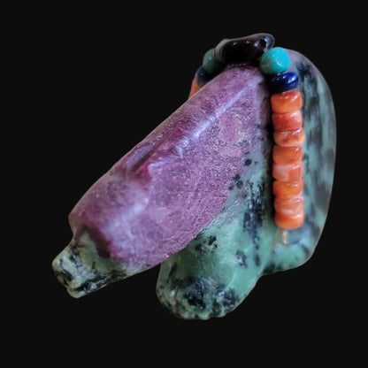 Ruby in Zoesite Bear w/ Fancy Bundle Zuni Fetish