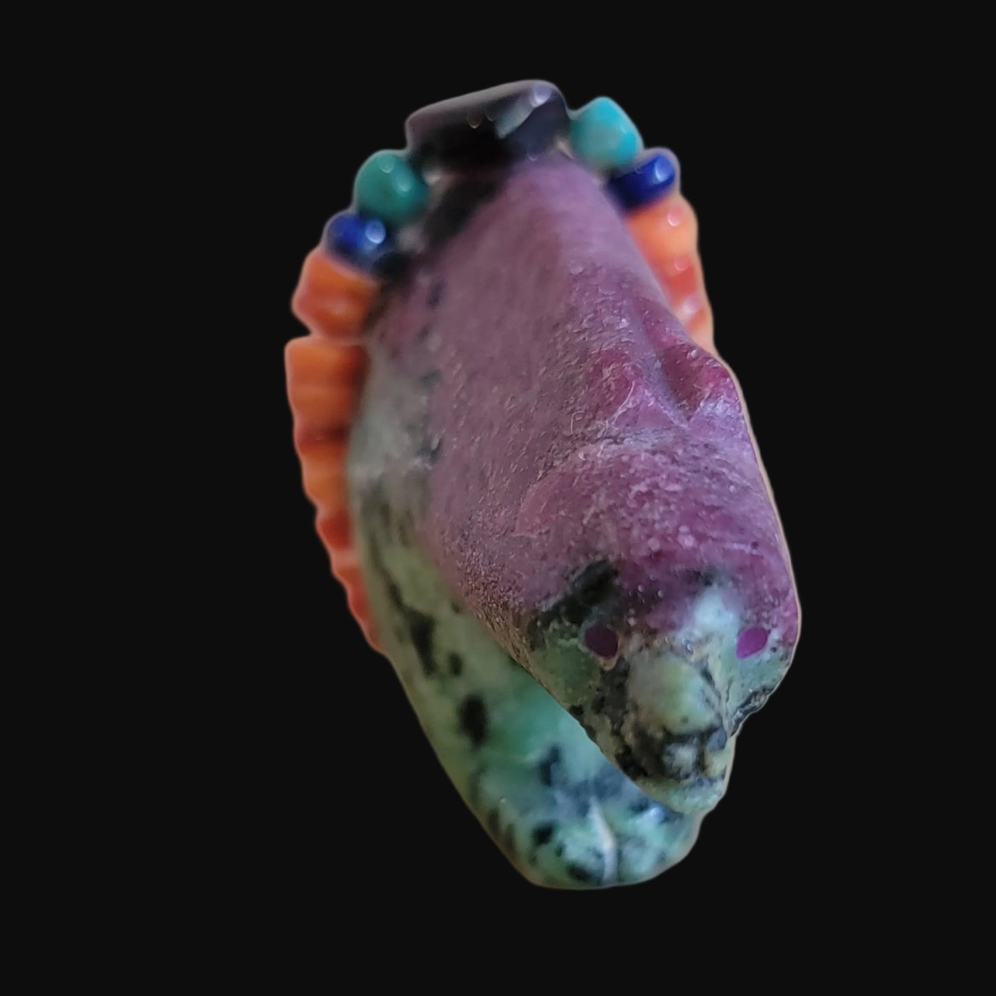 Ruby in Zoesite Bear w/ Fancy Bundle Zuni Fetish