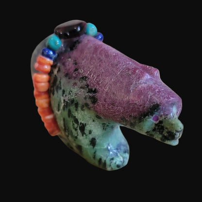 Ruby in Zoesite Bear w/ Fancy Bundle Zuni Fetish