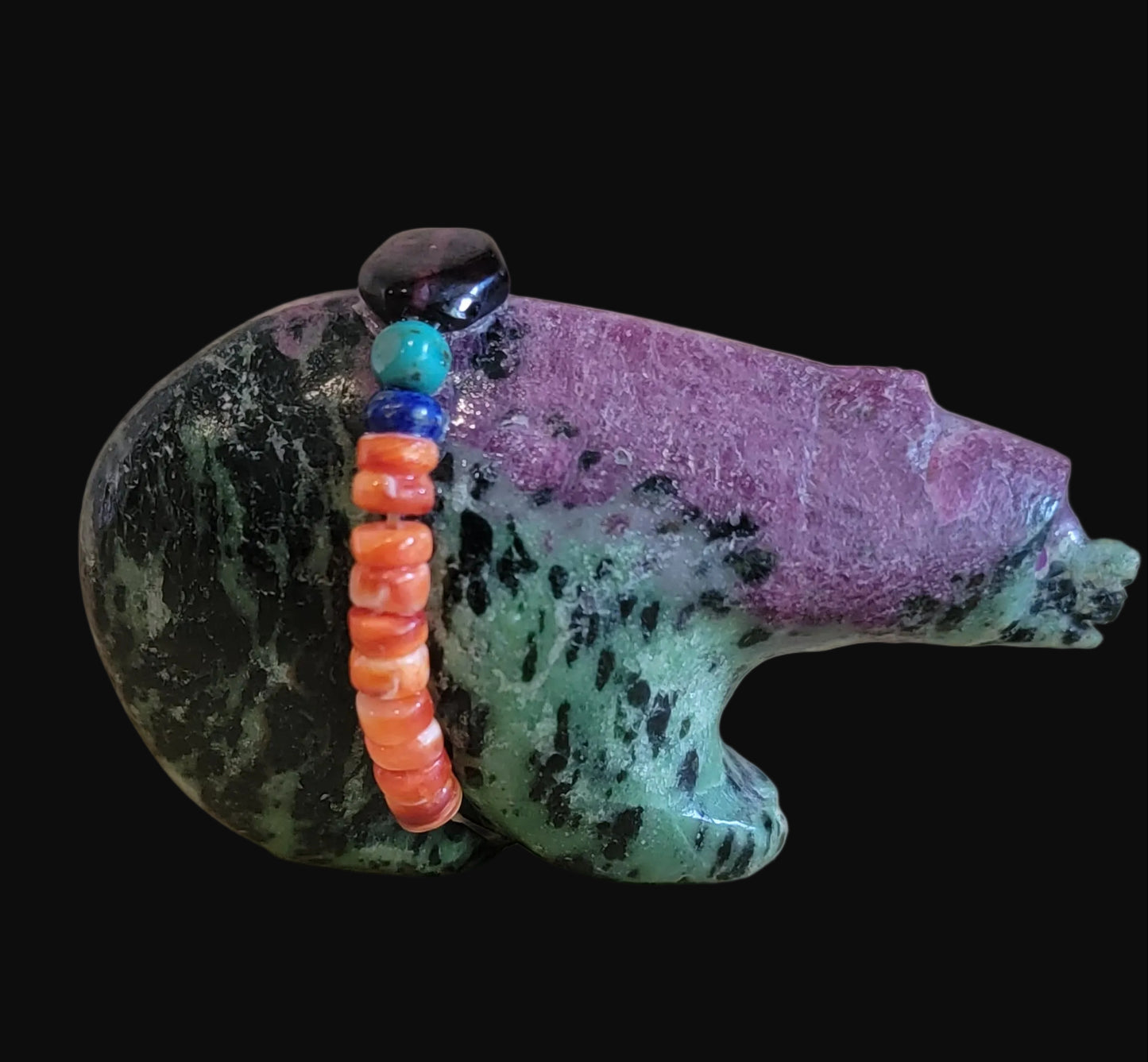 Ruby in Zoesite Bear w/ Fancy Bundle Zuni Fetish