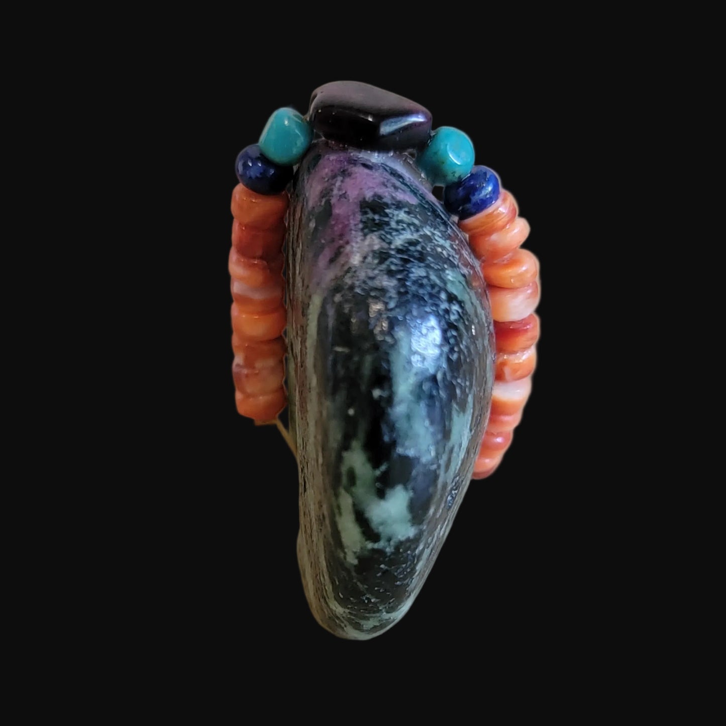 Ruby in Zoesite Bear w/ Fancy Bundle Zuni Fetish