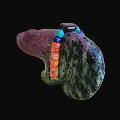 Ruby in Zoesite Bear w/ Fancy Bundle Zuni Fetish