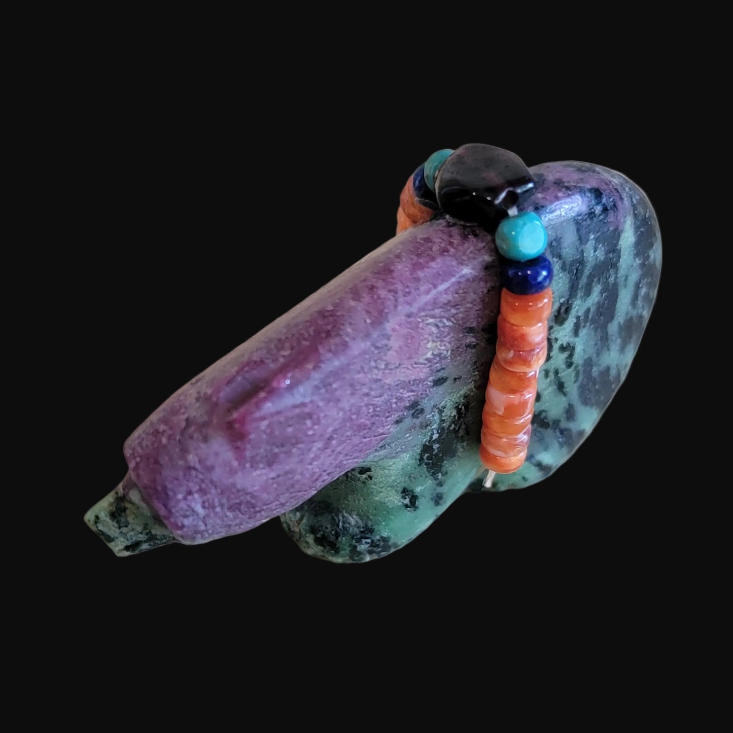 Ruby in Zoesite Bear w/ Fancy Bundle Zuni Fetish