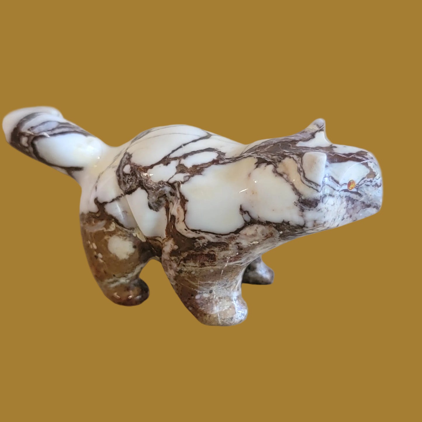 Crazy Horse Stone Kitty Cat Zuni Fetish