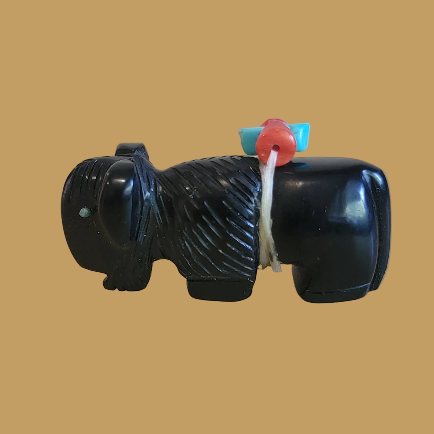 Black Jet Bison/ Buffalo Zuni Fetish