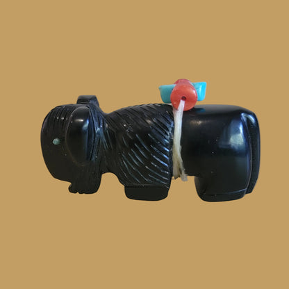 Black Jet Bison/ Buffalo Zuni Fetish