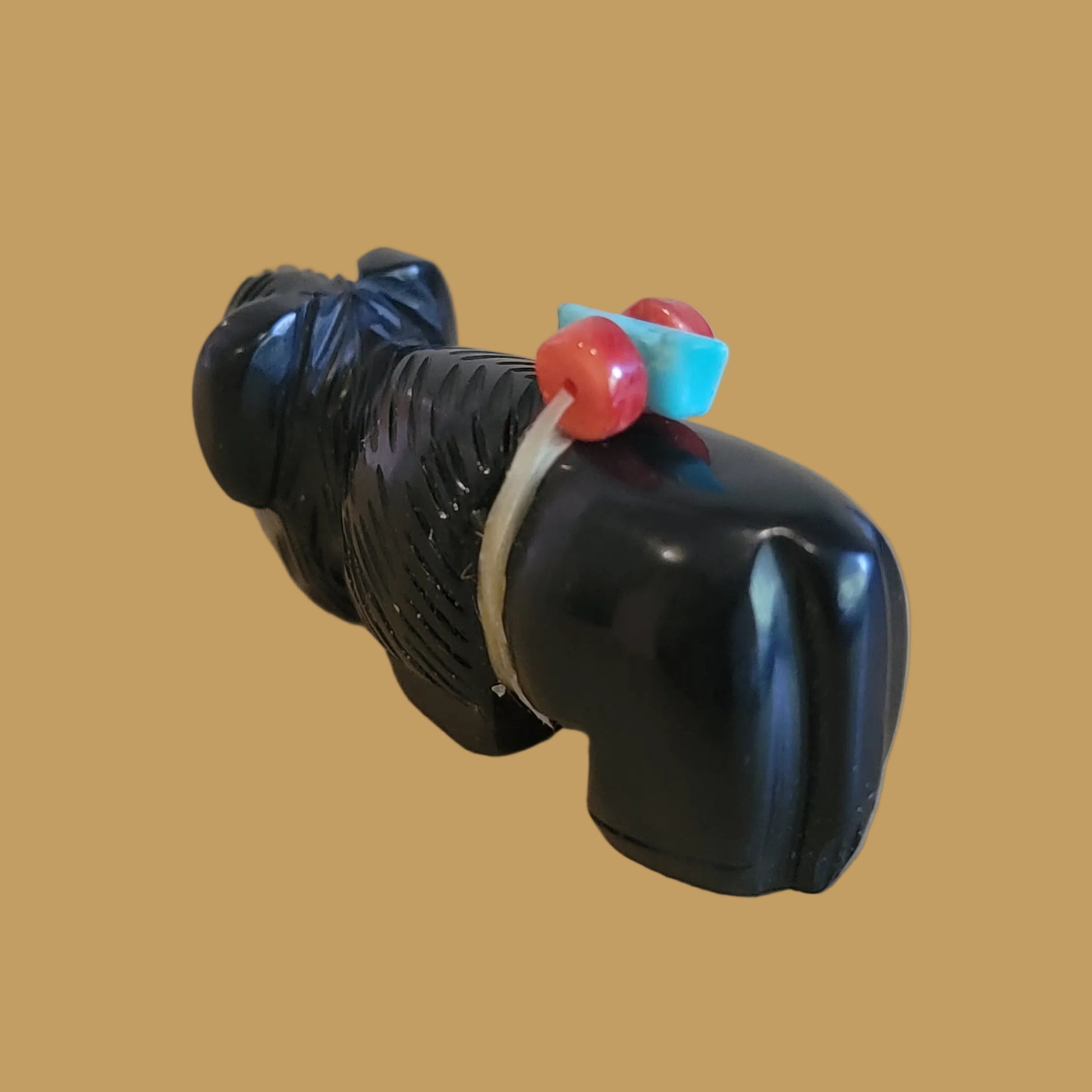 Black Jet Bison/ Buffalo Zuni Fetish