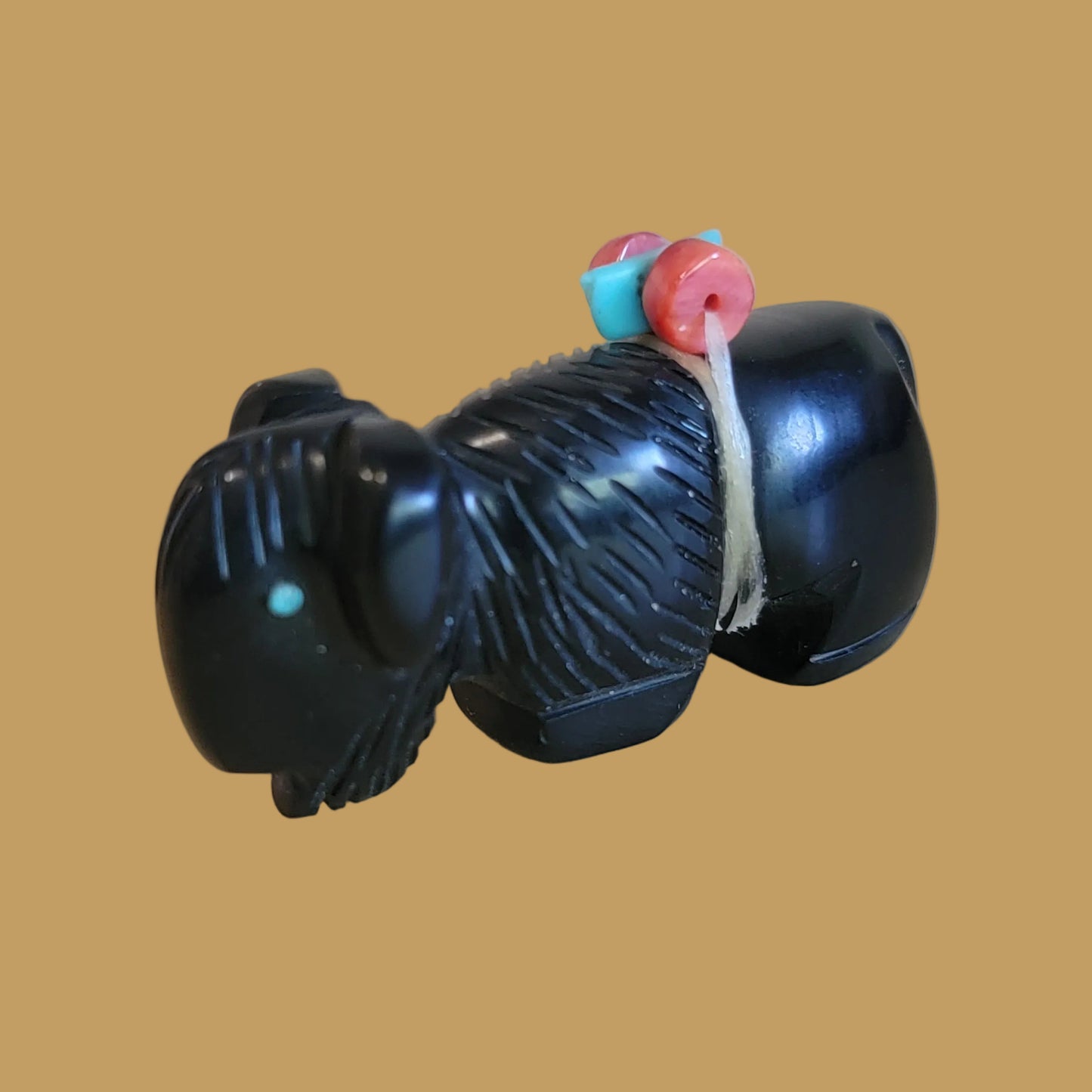 Black Jet Bison/ Buffalo Zuni Fetish