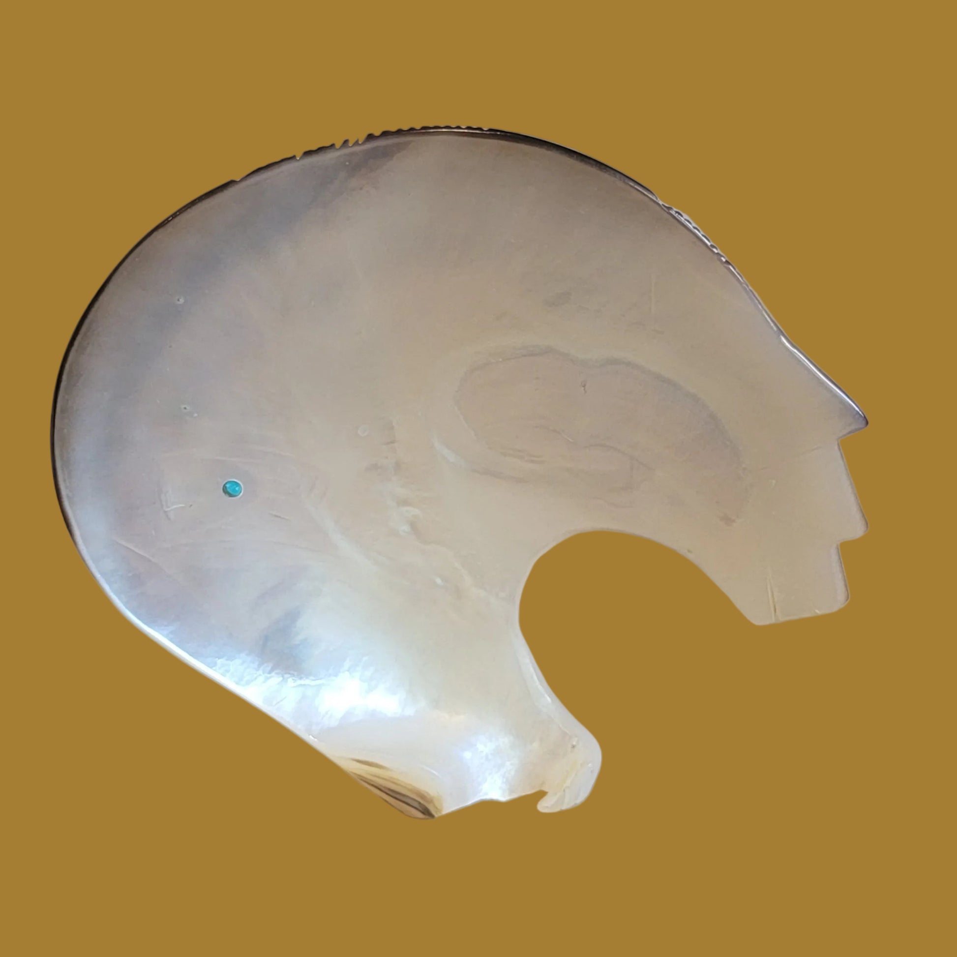 Magnificent Silver Lip Shell Medicine Bear w/Triple Corn Maidens Zuni Fetish