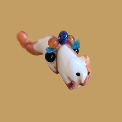 Orange Spiny Oyster Shell Zuni Fetish Mountain Lion