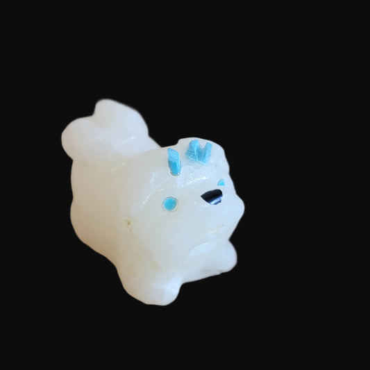 Alabaster Cutie Pie Pampered Pooch Pup/Dog Zuni Fetish