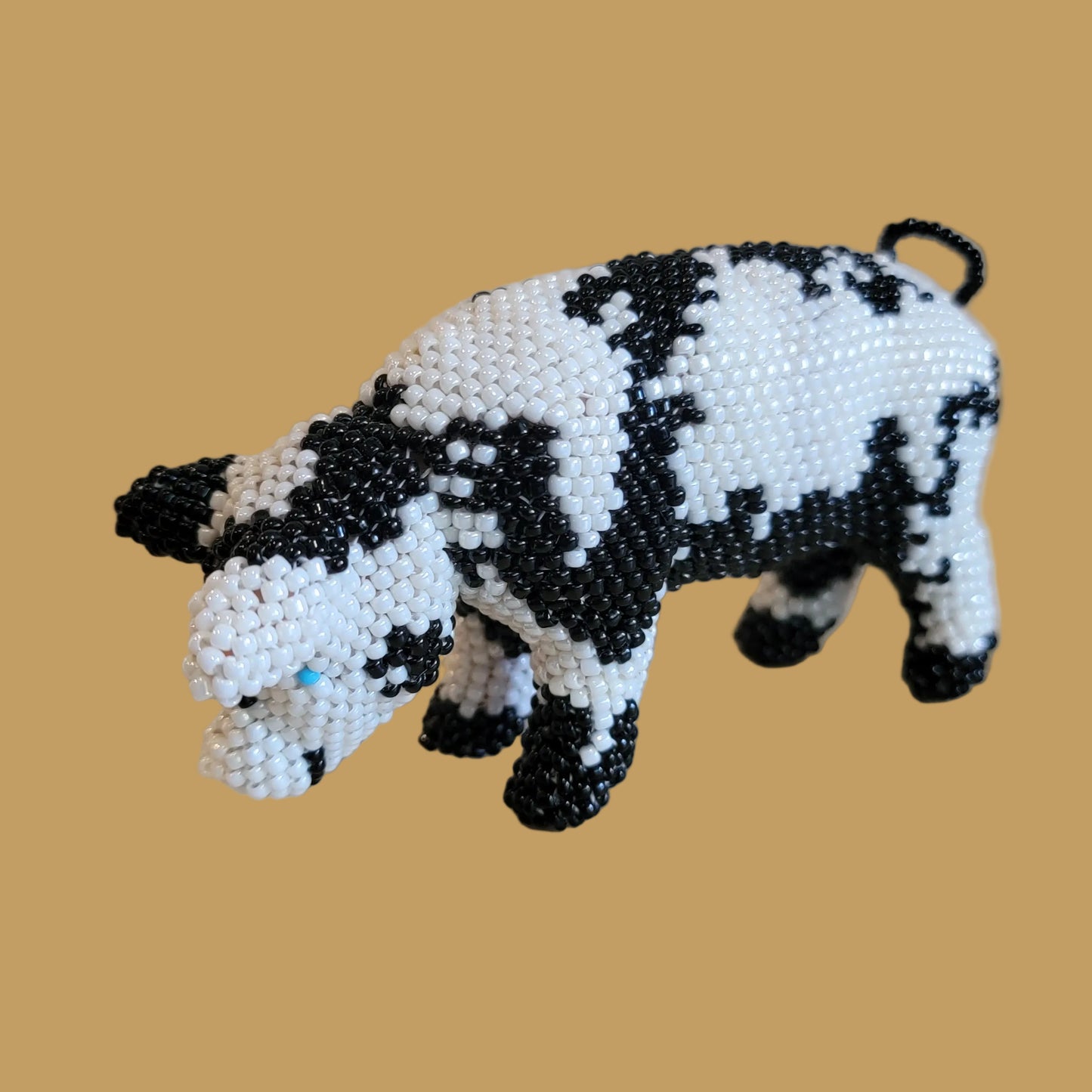 Fully Beaded Merry Piglet/Pig Indian Beadwork