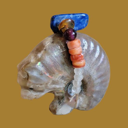 Ammonite Fancy Bear Zuni Fetish